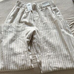 ABERCOMBIE STRIPED LINEN PANTS